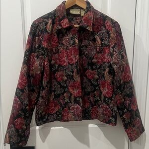 Vintage 90s Floral Women's Jacket, Size Medium